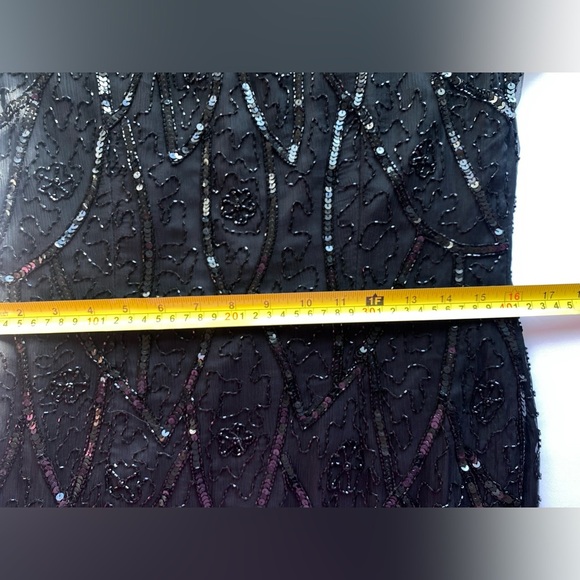 Vintage Stenay 100% Silk Beaded Sequin Long Gown Dress Evening Women’s Size 8 - Picture 12 of 15